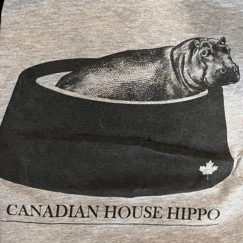 Gray Canadian House Hippo Graphic Tee